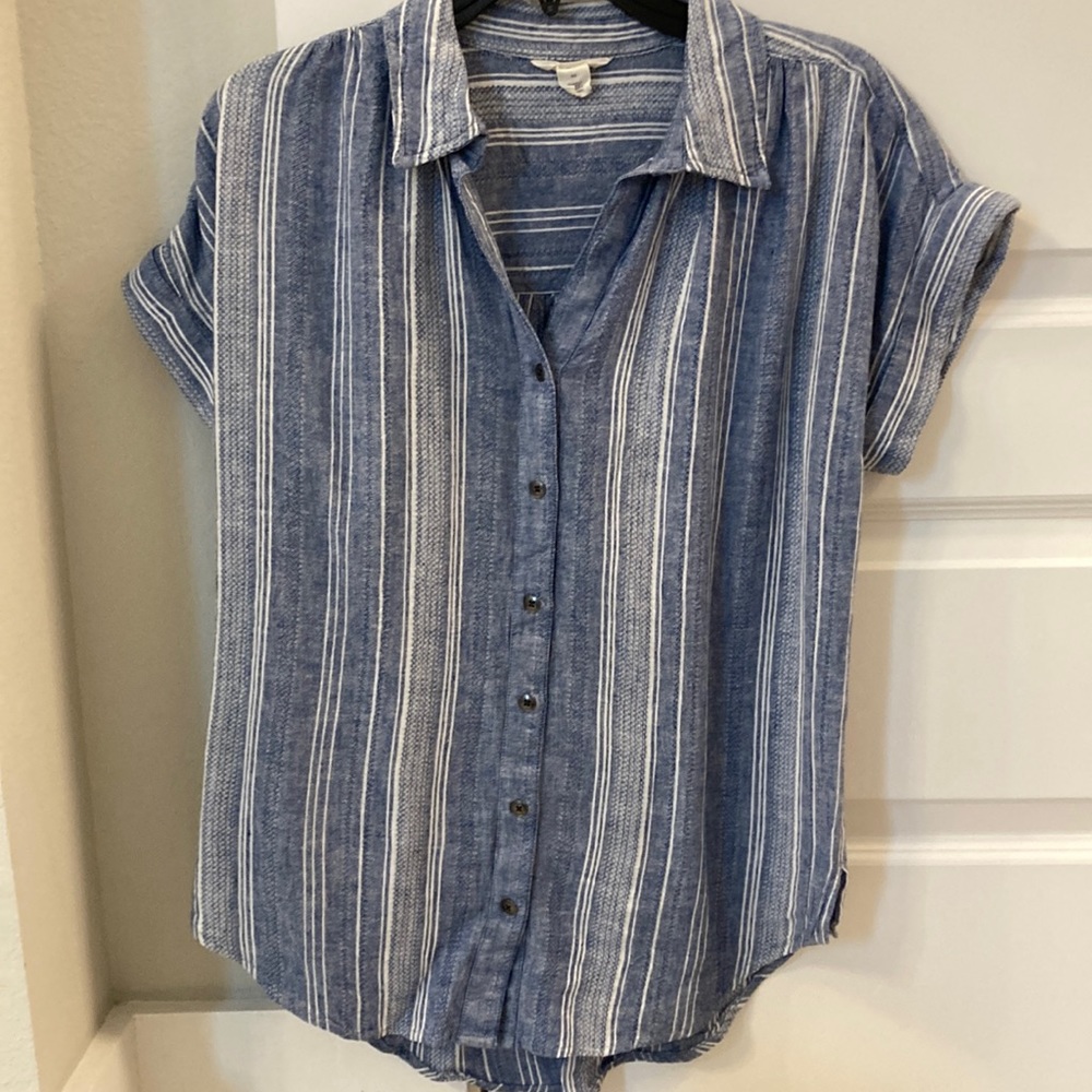 Caslon short sleeve chambray button down